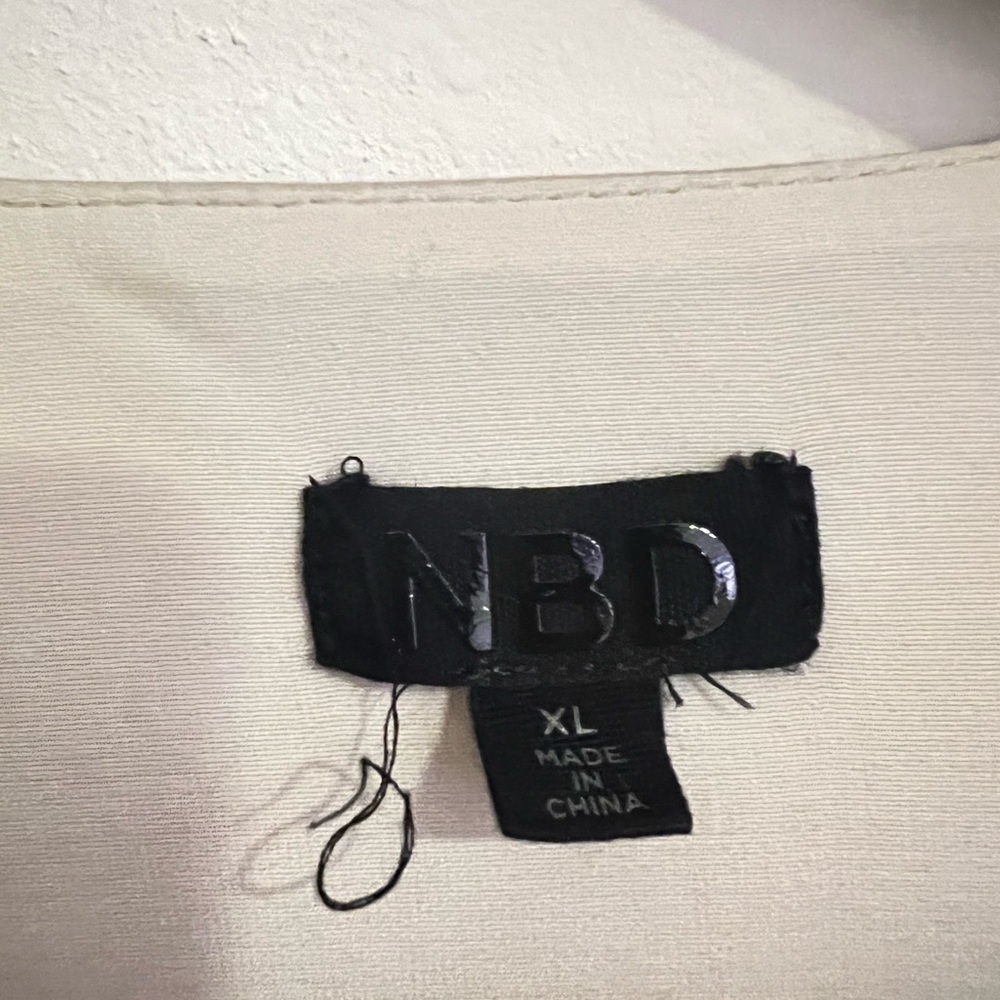 NBD X REVOLVE champagne long sleeve tie-front Imogen top Size XL - Picture 7 of 12